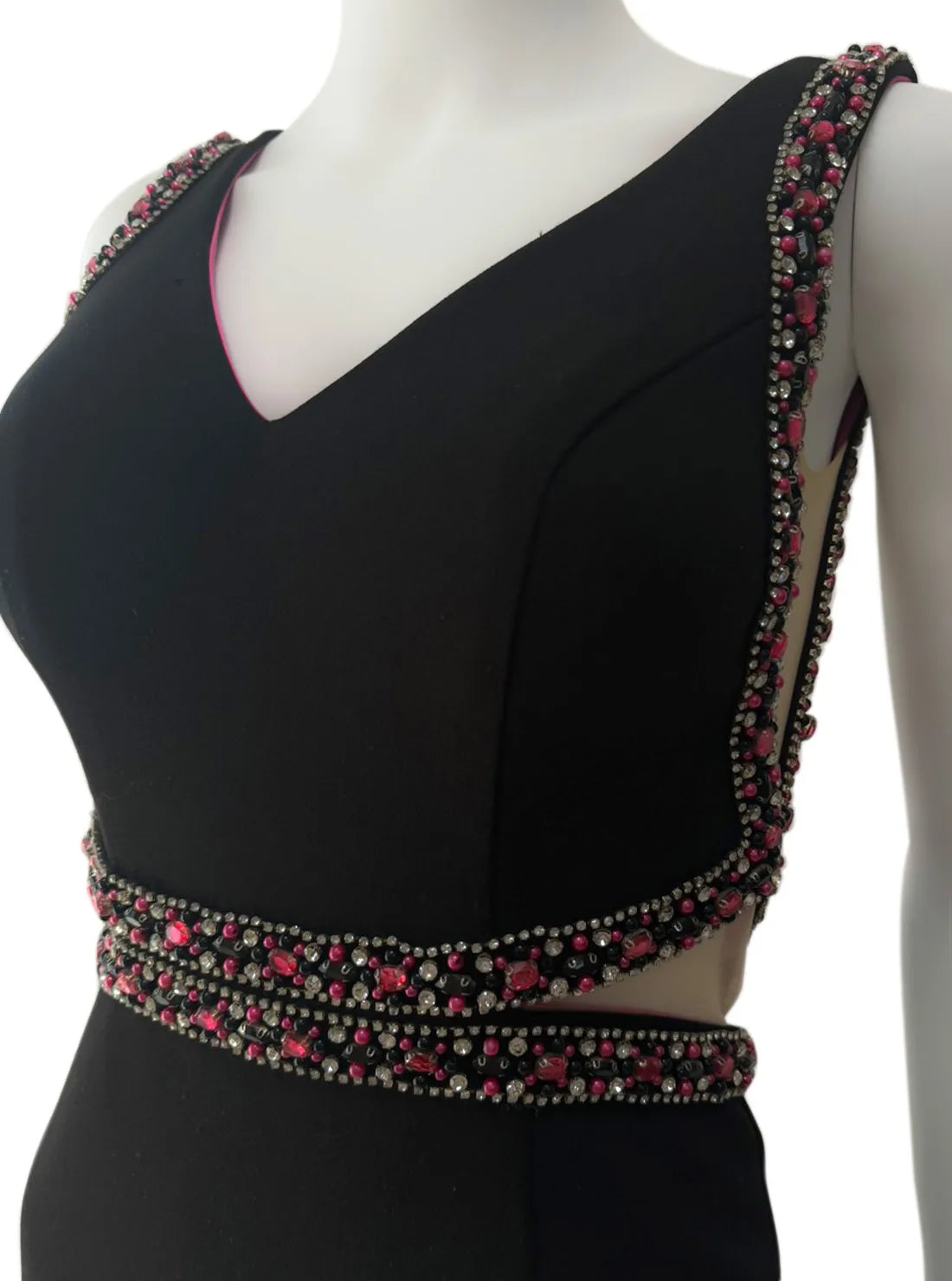 ノースリーブ ビジュー スリット タイト ミニドレス キャバドレス IRMA | et toi（エトワ） レンタルキャバドレス