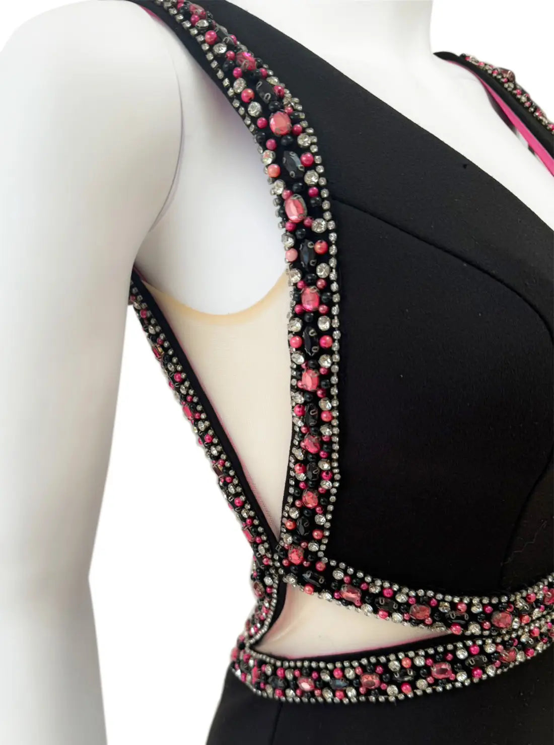 ノースリーブ ビジュー スリット タイト ミニドレス キャバドレス IRMA | et toi（エトワ） レンタルキャバドレス