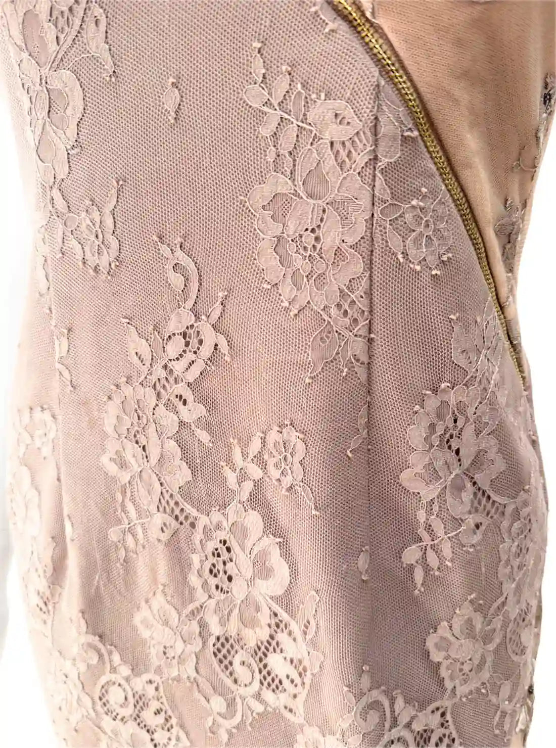 バストジップ 総レース ビジュー タイト ミニドレス キャバドレス ROBE de FLEURS Glossy