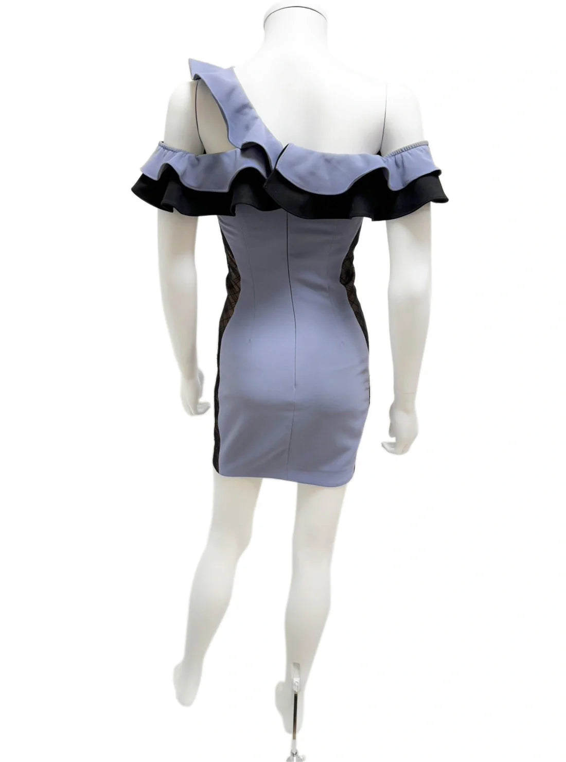 オフショル フリル フロントジップ タイト ミニドレス キャバドレス ROBE de FLEURS Glossy | et toi（エトワ） レンタルキャバドレス